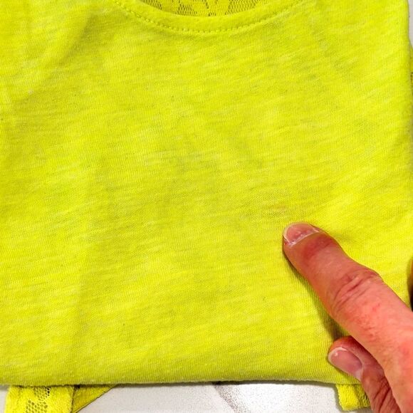 PINK by Victoria's Secret | Women’s Neon Yellow Lace Racerback Tank Top Size XS - Picture 11 of 12